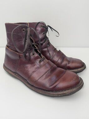 Trippen Boots Brown Leather Ankle Lace Up Size 43 Mens US 10 Chukka